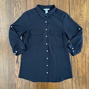 H&M Women’s Black Button Up Shirt, size 6
